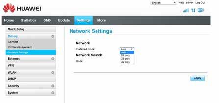 ➃ Valitse vasemmalle avautuvasta lisävalikosta Network Settings/Verkkovalinta. ➄ Valitse haluttu verkkotyyppi avautuvasta valikosta Network/Verkko -kohdasta (Preferred mode/preferoitu tila).