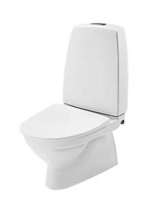 Istuimissa on sisäänrakennettu Fresh wc -raikastintoiminto ja helpommin puhdistettava Smart lasite. Toimitetaan ilman istuinkantta. Kort modell, fastsättningshål i WC-foten.