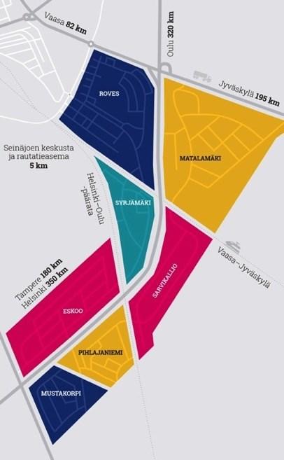 Invest Seinäjoki 1000 hehtaaria uusia yritysalueita Helsinki-Oulu -valtatien (VT 19) uusi linjaus - Itäväylä - tarjoaa merkittäviä uusia mahdollisuuksia yritysrakentamiselle Tulossa vaiheittain