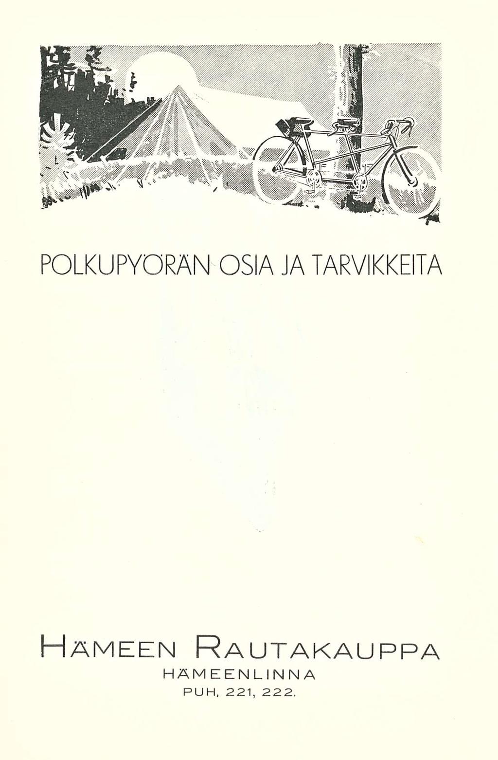 POLKUPYÖRÄN OSIA JA TARVIKKEITA