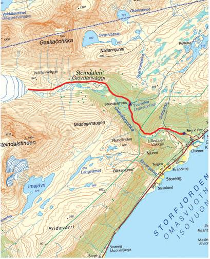 18. STEINDALSBREEN km Parkplaz in Seindalen, am IMA ursener.