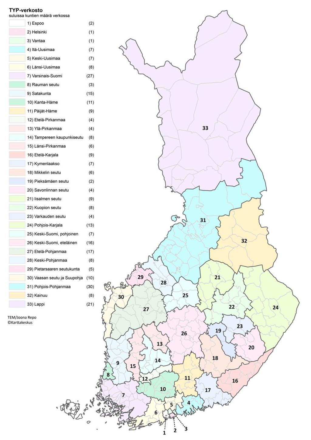 Kolme työntekijää TYP-verkoston yksiköihin Varsinais-Suomi (Turku) Keski-Suomi, eteläinen (Jyväskylä) Keski-Uusimaa (Järvenpää) Kolme työntekijää RISEn yksiköihin