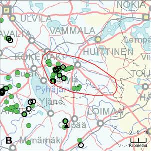 Alueen koko 940 km 2 DNA näytteet GPSaineisto Maastoseuranta Kyllä Kerätyt näytteet: 36 kpl Onnistuneet