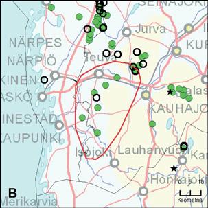 Alueen koko 1020 km 2 DNA näytteet GPSaineisto Kerätyt näytteet: 9 kpl Onnistuneet määritykset: 8 kpl,