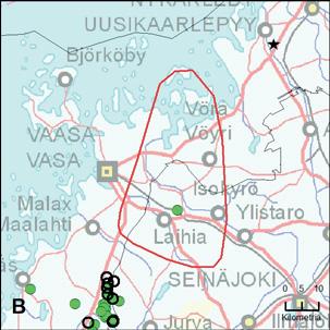 Alueen koko 1410 km 2 DNA näytteet GPSaineisto Kyllä Kerätyt näytteet: 1 kpl Onnistuneet määritykset: 1 kpl,