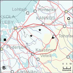 Alueen koko 1700 km 2 DNA näytteet Kerätyt näytteet: Onnistuneet määritykset: GPSaineisto Ei Kyllä 3