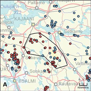 26. Laakajärven reviiri (Kainuu) Yksilömääräarvio: 2 Tassuhavainnot Alueen koko 14.8. 31.12. 17 kpl 29 kpl, 37 yks. 1.1.2018 28.2.2018 1 kpl 1390