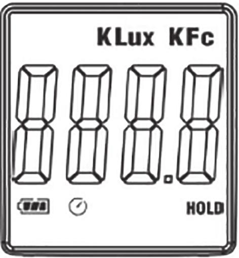 Display 7. Lux, Messeinheit 8. Fc, Messeinheit 9. Messwert in Ziffern 10. HOLD, fixierter Messwert 11., Abschaltautomatik 12., niedriger Batteriestand 7 8 9 Benutzung Batterie 1.