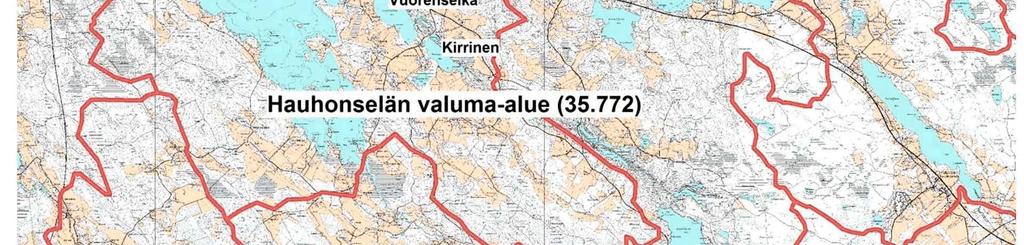 Hauhonselän keskivaiheille idässä laskee pohjavesivaikutteisia ja rehevöityneitä pikkujärviä: Vuorenselkä, Kirrinen, Hyvikkälänjärvi, Uppolammi ja Liinalammi.