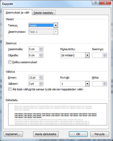 1.2. Näkymät Word mahdollistaa työskentelyn käyttäen jotain viidessä eri näyttötilasta eli näkymässä (Normaali, Web asettelu, Tulostusasettelu, Jäsennys ja Lukutila).