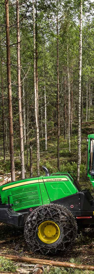 TEXT & FOTOGRAFII: JOHN DEERE Modelele 1070G și 1170G care completează linia de harvestere John Deere din seria G au un șasiu spate complet nou și o nouă amplasare a motorului, a rezervorului de ulei