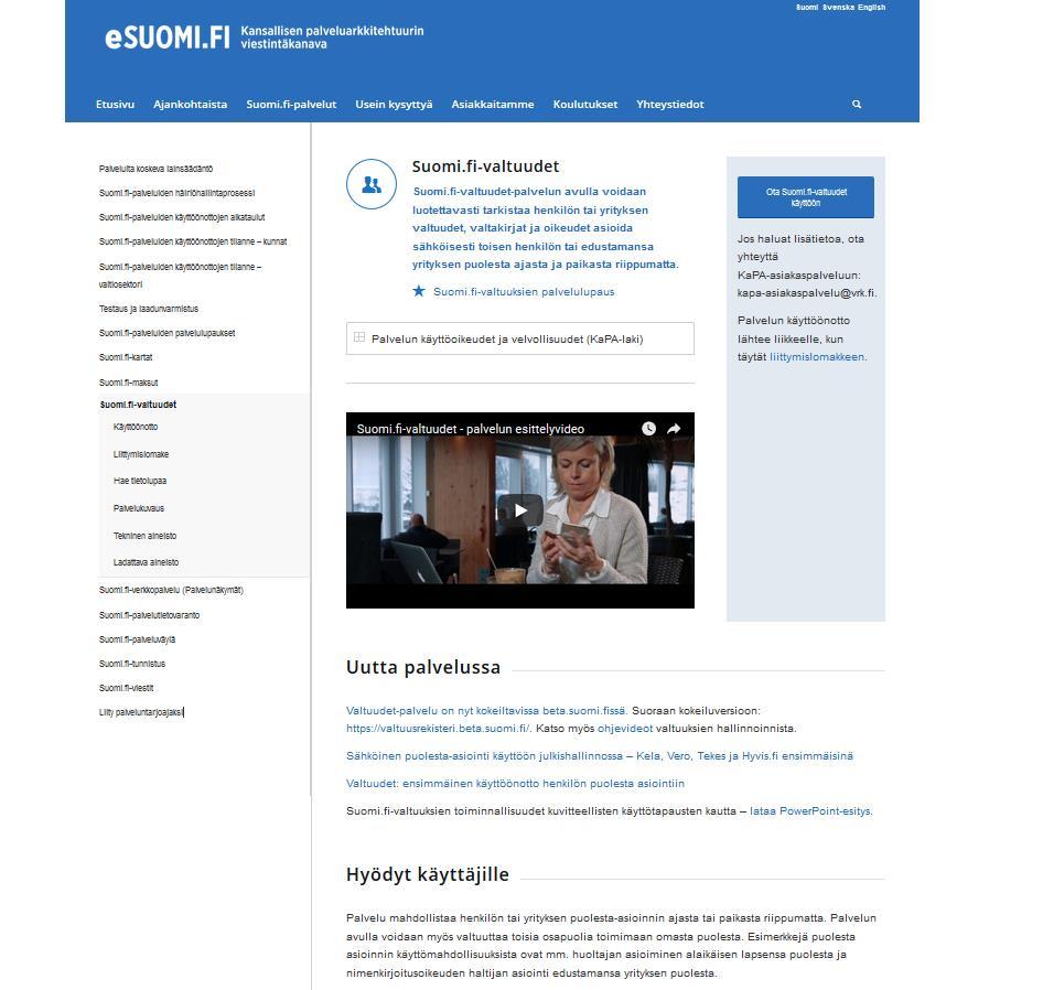 Tukimateriaali https://esuomi.fi/palveluntarjoajille/valtuude t/ 1.