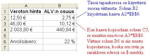 on taulukkolaskentaohjelmalla vaivatonta.