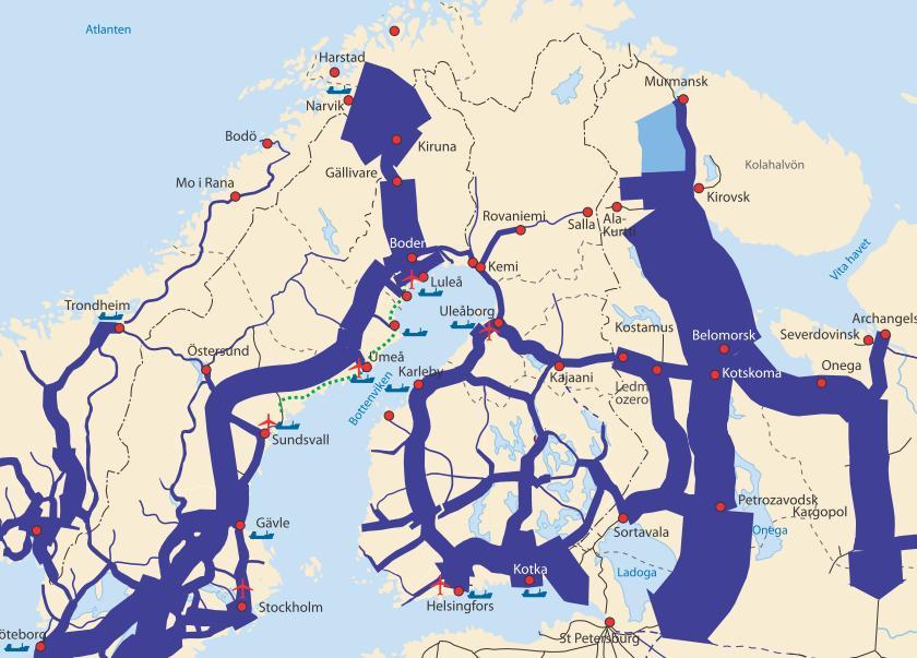 6 / 70 Venäjällä käytössä oleva raideleveys 1 520 mm mahdollistaa liikennöinnin Suomen (1 524 mm) ja Venäjän välillä, mutta Ruotsissa käytettävä 1 435 mm raideleveys vaikeuttaa Suomen ja Ruotsin