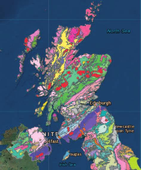 Kari Kinnunen Geologiassa Skotlannilla ja Suomella on paljon yhteistä Britannian geologisen tutkimuslaitoksen julkaisemasta geologisesta kartasta näkyy, kuinka Skotlanti ja Pohjois-Irlanti rakentuvat