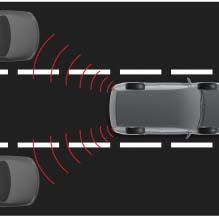 Järjestelmä varoittaa kuljettajaa äänimerkillä ja ulkopeilien varoitusvalolla, mikäli takaoikealta tai -vasemmalta