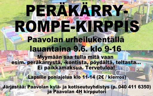 PAAVOLAN NUORISOSEURA Nuorisoseurantalo (Kirkkotie 14, Paavola) Suunnitteletko juhlaa, tapahtumaa, kokousta tms. Nuorisoseurantaloa vuokrataan tilaisuuksien järjestämiseen, ota yhteyttä (p.