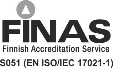 S051/A01/2018 Liite 1 / Appendix 1 Sivu / Page 1(8) Vaatimus/Requirement SFS EN IS/IEC 17021-1:2015 AKKREDITITU SERTIFIINTIELIN ACCREDITED CERTIFICATIN BDY y TESTMILL Ltd Tunnus Code Sertifiointielin