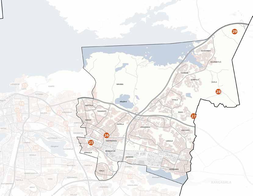 Koillinen alue ASEMAKAAVOITUSKOHTEET Koillisella palvelualueella kaupunkirakennetta täydennetään asemakaavoittamalla asumista sekä teollisuus- ja työpaikka-alueita.