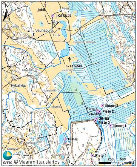 Taulukko 4. Hammaslahden suljetun kaivoksen pintavesien fysikaalinen ja kemiallinen laatu, Joensuu, Pohjois-Karjala (ks. pistesijainnit kuvasta 9). Näytteet otettiin 8.9.2016 Savo-Karjalan Ympäristötutkimus Oy:n toimesta.