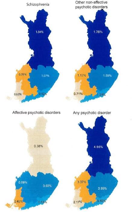 Psykoosien esiintyvyys Suomessa Lifetime Prevalence of Psychotic Disorders in Five University Hospital