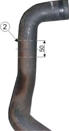 Adjust the heater (3) in the hose as shown on the picture and the let black PlugIn power contact point downwards. Fit and install the hose.