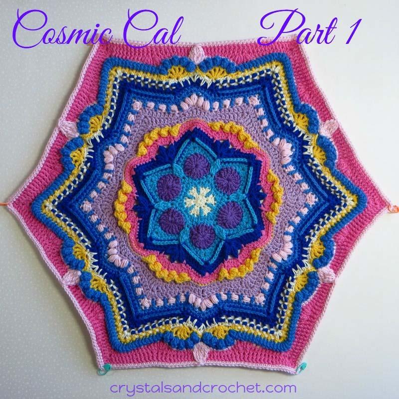 Cosmic Cal Osa 1 Copyright: Helen Shrimpton, 2018. Kaikki oikeudet pidätetään. Malli ja ohje: Helen, www.crystalsandcrochet.