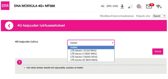 WLAN-verkon nimen ja salasanan muuttaminen Voit halutessasi muuttaa WLAN-verkon nimen ja salasanan haluamaksesi.