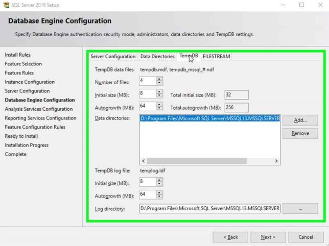 18 Kuvio 11 SQL-asennus: Database engine -konfigurointi Analysis Services Configuration -kohdan, Server configuration välilehden alta ruksitaan Multidimensional and Data Mining Mode.