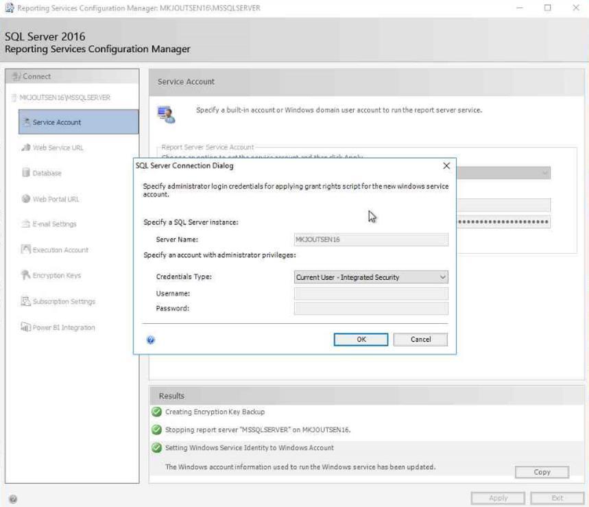 41 Seuraavaksi aukeaa SQL Server connection dialog ikkuna. Tähän valitaan current user.