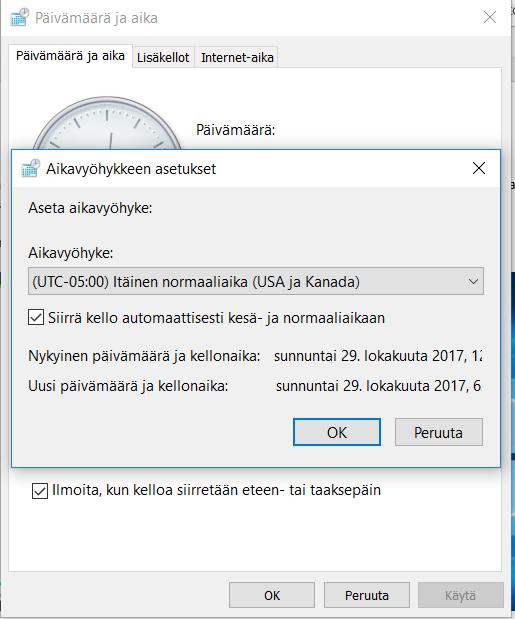 Kuvio 85 Cireson -asennuksen virheet: Aika- ja pvm asetusten vaihto 2 Vaihdetaan
