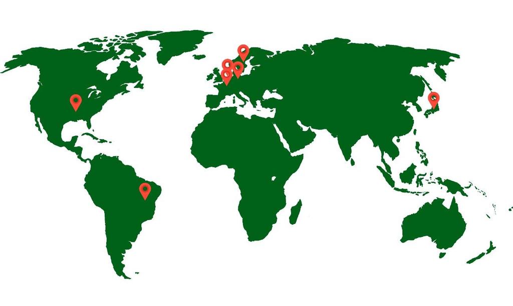 28 Kuvio 7: Haastateltavien kotimaat merkitty kartalle punaisin merkein.