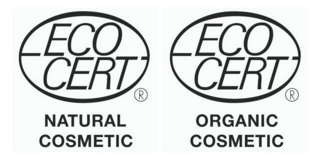 Ecocert Cosmebio Eco ja Cosmebio Bio Ecocertin kosmetiikkasertifikaatit Cosmebio ECO: Luonnollisia raaka-aineita vähintään 95 % Väh.