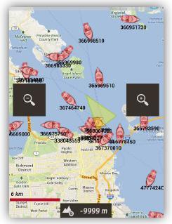 Kun käynnistät ulkoisen GPS:n, OruxMaps automaattisesti näyttää AIS informaatiota.