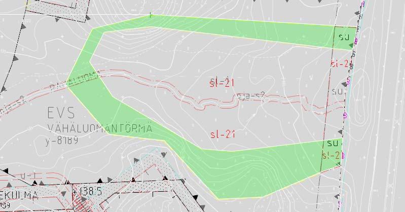 osa) Kidekulman aluetta 1150 m2.