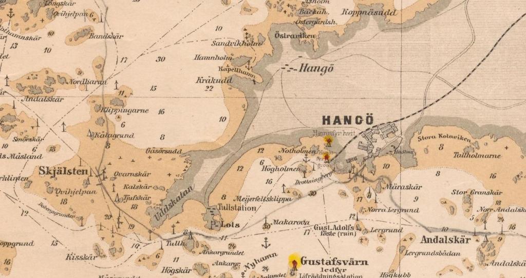 Kartta vuodelta 1854. Arkistolaitoksen Digitaaliarkisto.