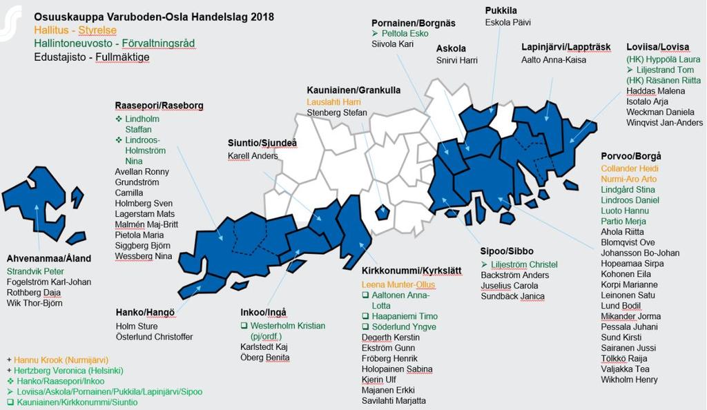 9(14) Lindgård Stina Porvoo 31.12.2018 Lindholm Staffan Raasepori (Tammisaari) 31.12.2018 Lindroos Daniel Porvoo 31.12.2020 Lindroos-Holmström Nina Raasepori (Tenhola) 31.12.2019 Luoto Hannu Porvoo 31.