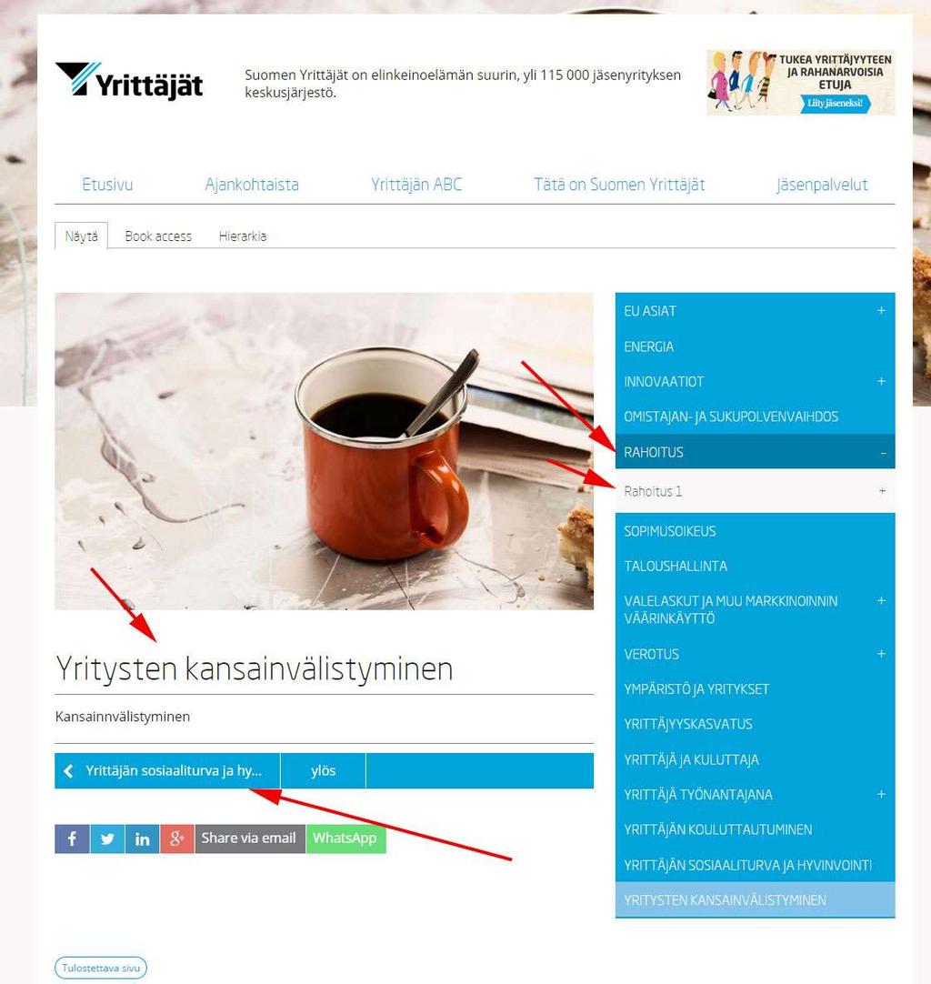 3.6 Muokkaa valikkoa Voit hallita alueen/paikallisyhdistyksen hallinnassa