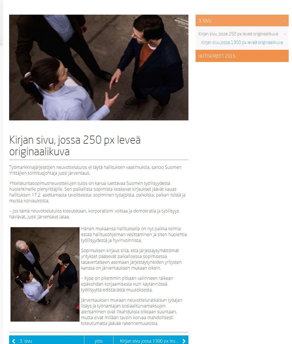 8. Tapahtuma, jolle laitettu pääkuvaksi 250 px leveä originaalikuva + tekstin sekaan sama 250 px kuva Tapahtuman pääkuvaksi tulee laittaa mielellään vaakakuva ja riittävän leveä