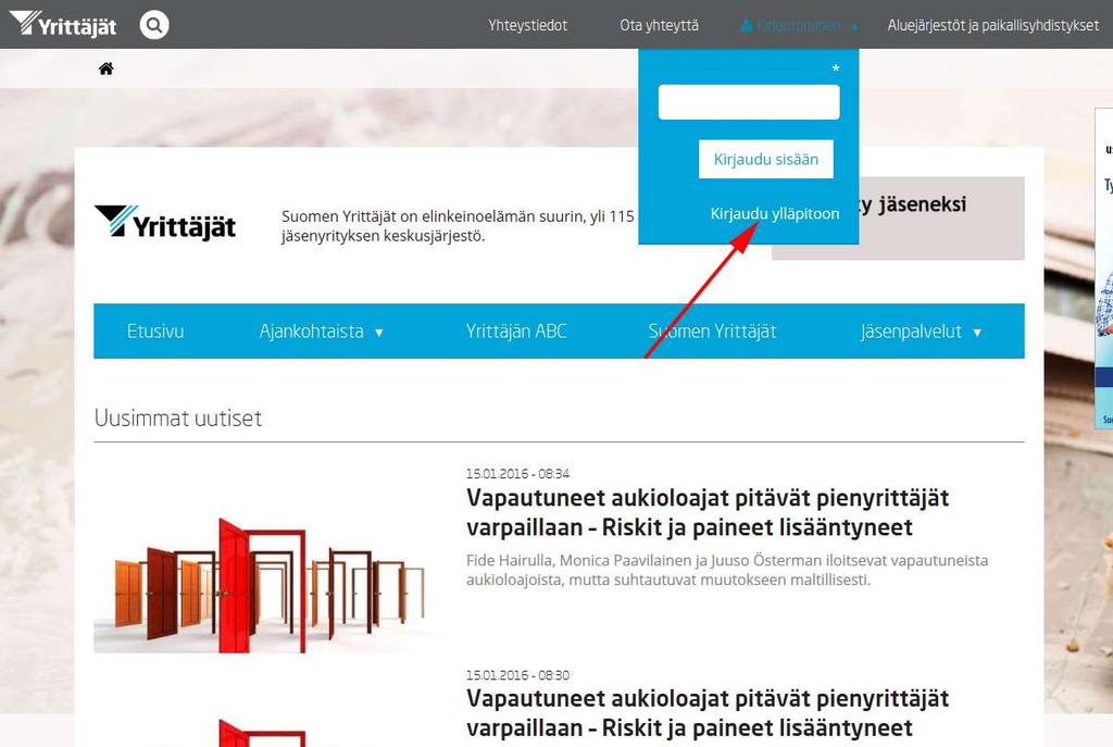 Yrittäjät.fi - Drupalin ylläpidon ohje 1.