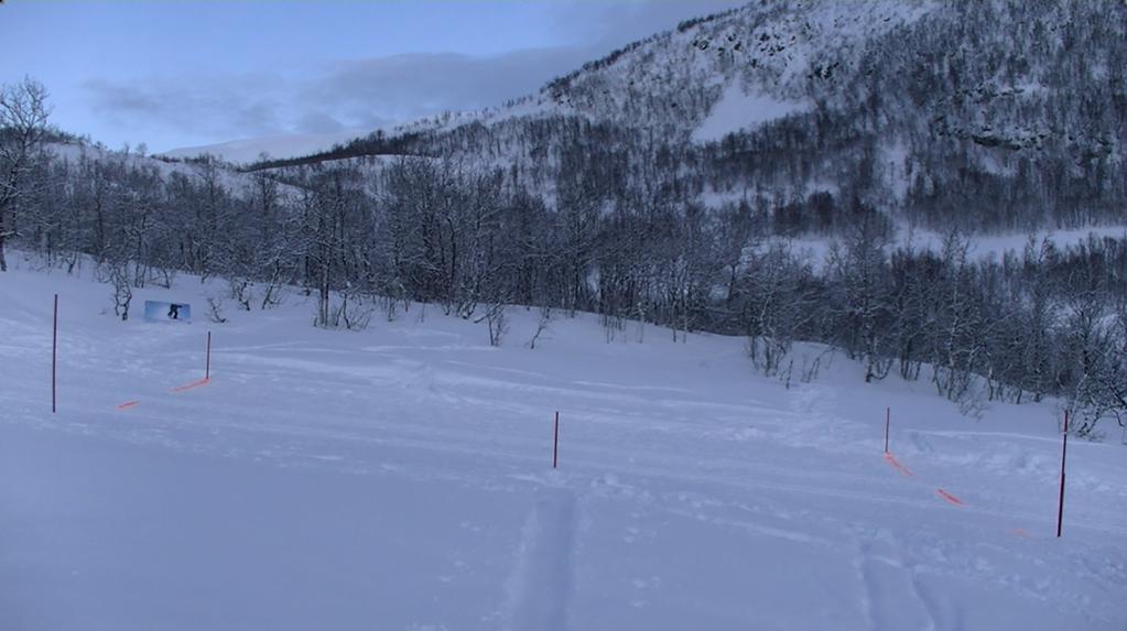 individual track skied. No one skied outside the prepared tracks or changed track within the sections measured.