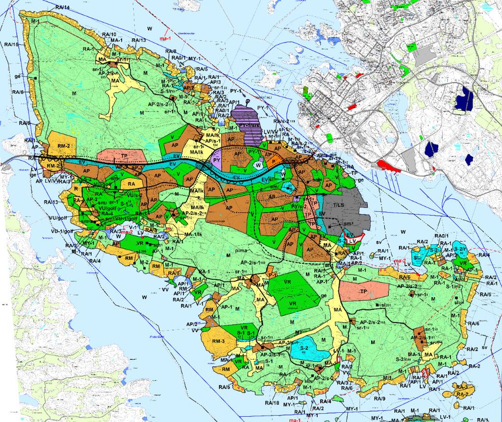 Yleiskaavat Suunnittelualueilla on voimassa Luonnonmaan ja