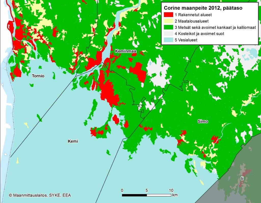 ympäristöministeriön tilastotietojen mukaan Perämeren rannikolla Lapin alueella yhteensä 25 % rantavyöhykkeestä on rakennettu.