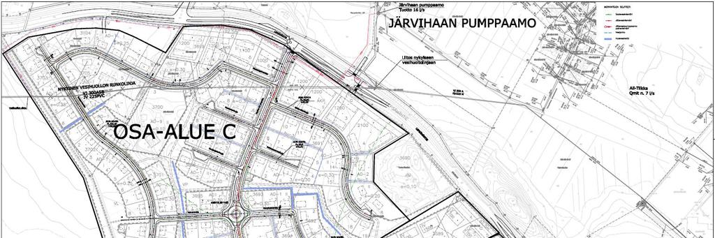 Lepsämäntien pohjoispuolella sijaitsee Järvihaan jätevesipumppaamo, joka on liitetty runkolinjan paineviemäriin 225PVC, yhdysjohto on kooltaan