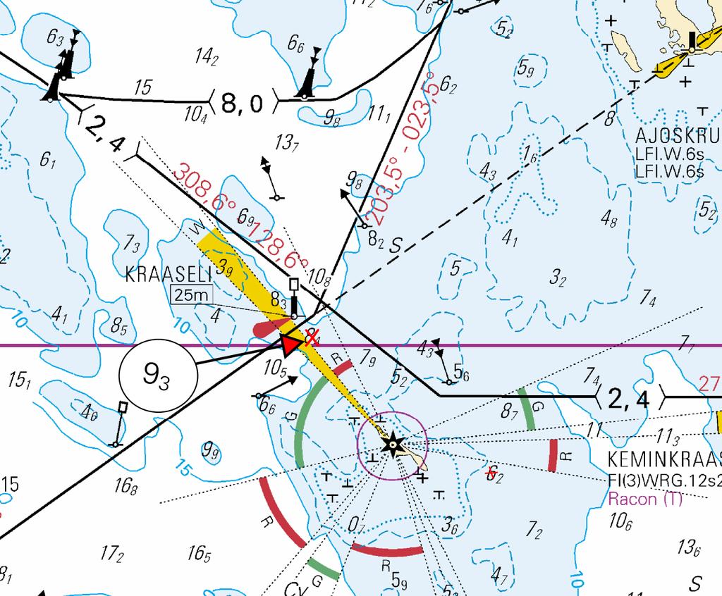 Kuva viitteeksi, karttaotteet ei merikartan mittakaavassa / Bild för referens, kortutdrag inte i sjökortets skala / Image for reference, chart extracts not to scale of chart ( FTA,