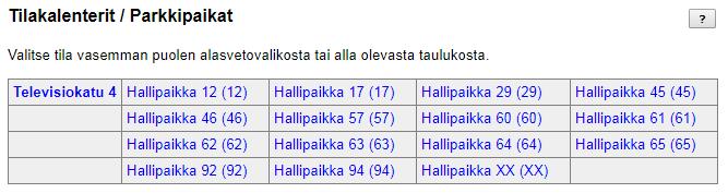 Varauskohteet (parkkipaikat) syötetään ja ryhmitellään varausjärjestelmän tietokantaan, ja ohjelmiston pääkäyttäjä voi