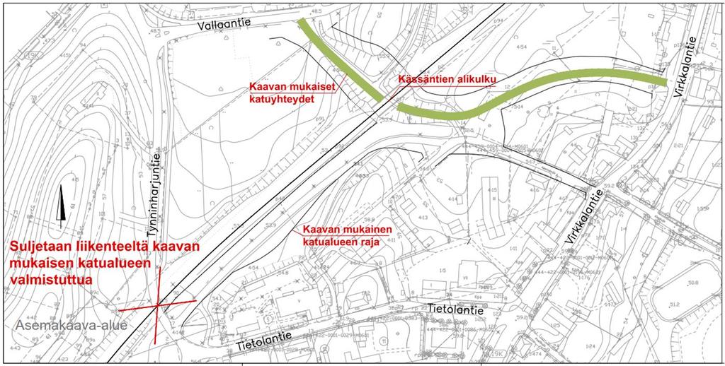 Tynninharjuntie - varustettu puolipuomilaitoksella Toimenpiteet Suljetaan