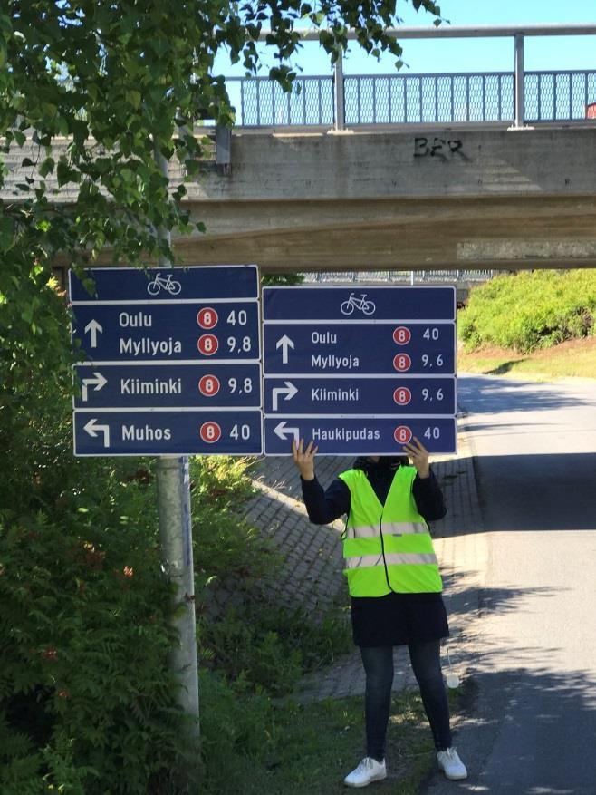 laskentapisteet Pyöräilyn pääreittien brändäys (pylonit,
