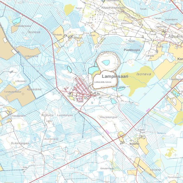 Alue on pääosin 1950-luvulta, mutta saanut lopullisen muotonsa 1970-luvulla. Kaivosalue sijaitsee Lampinsaaren ja Ristonahon metsäsaarekkeilla laajojen suoalueiden keskellä. Alueen arkkitehtuuri on W.