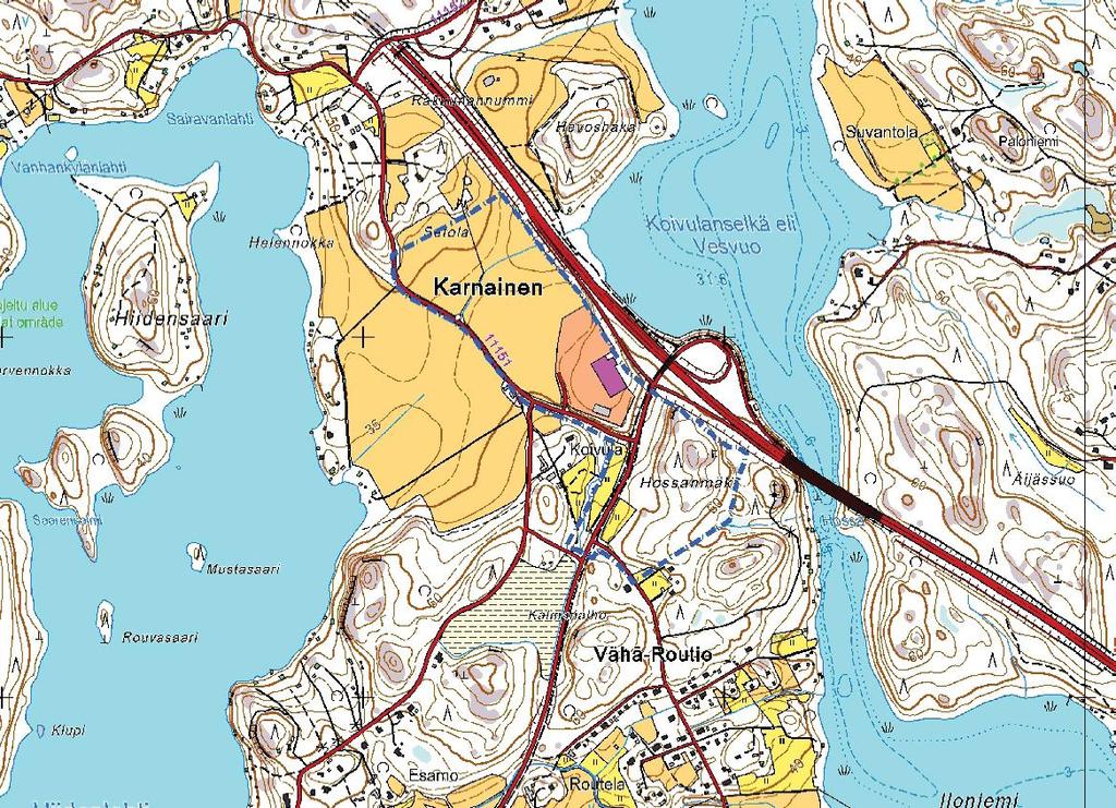 KAAVOITETTAVA ALUE KAAVOITETTAVA ALUE Suunnittelualueeseen sisältyy kaavoituksen käynnistämissopimuksen (KH 22